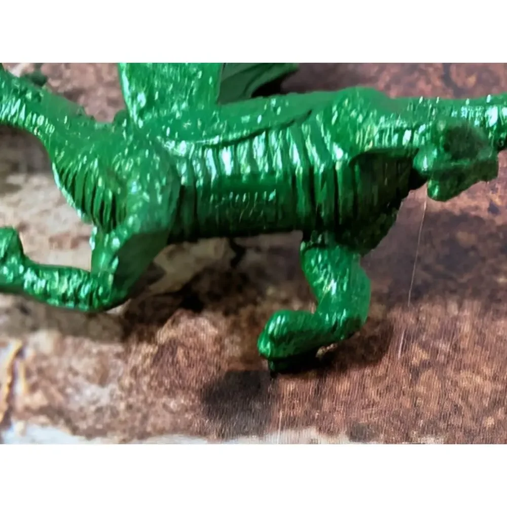 Safari Brand Shiny Green Winged Dragon Toy Collectible Figure Kids Pretend Play